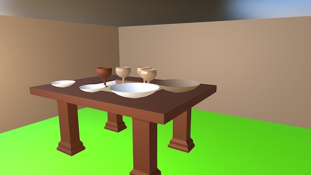 Meja Dan Makan Malam 3 3D Model
