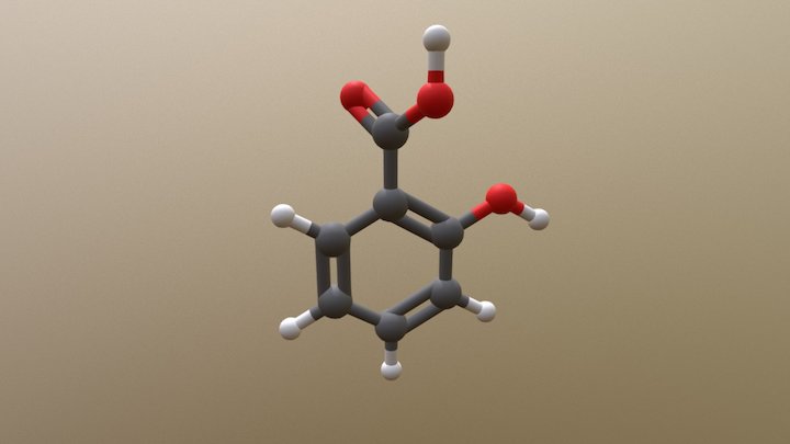 Acide salicylique 3D Model