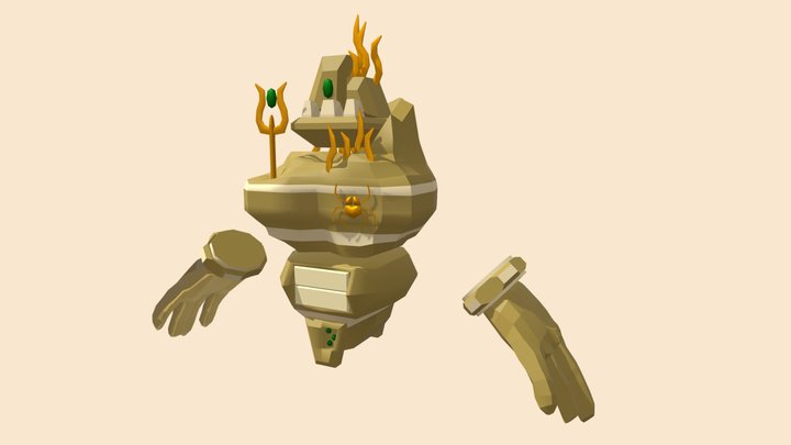 Desert golem (Low Poly) 3D Model