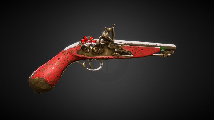 Flintlock Pistol Christmas Skin 2021 3D Model