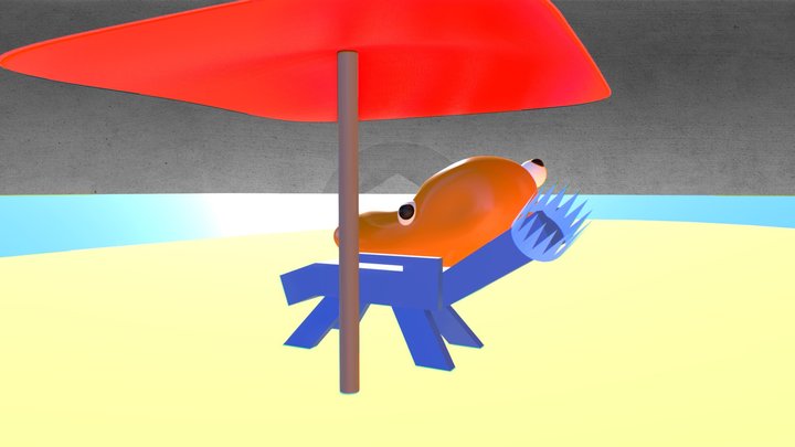 King Blob At The Beach 3D Model