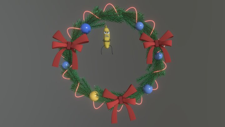 Christmas wreath - XYZ Daily Draft D7 3D Model