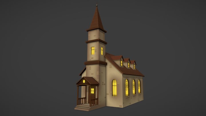 Brick Church 3D Model