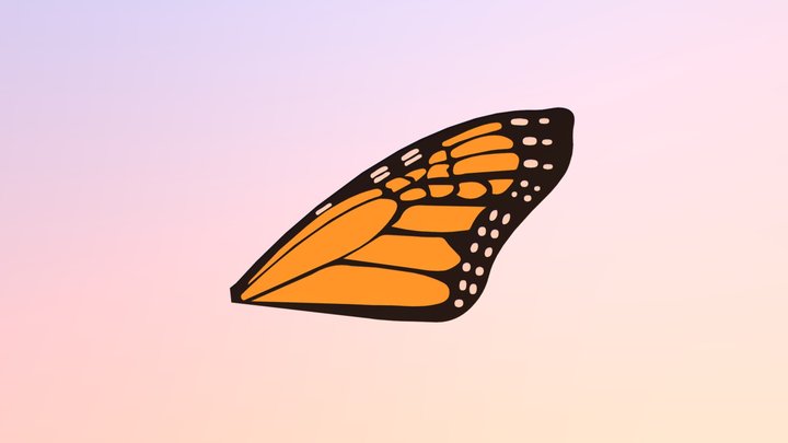 Butterfly wing upper right – Modello 3D gratuito STL