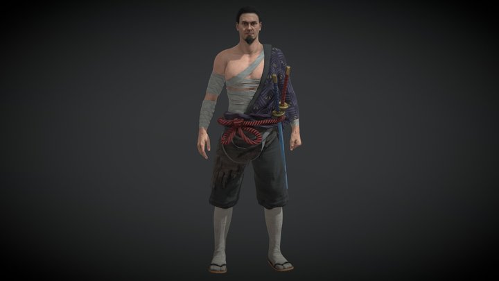 Samurai Character PBR Game Ready 3D Model