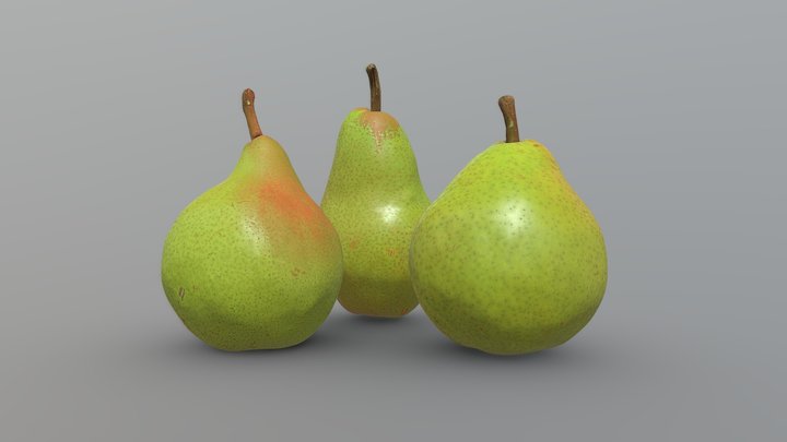 Three Williams Pears 3D Model