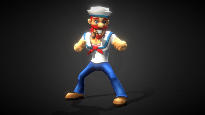 Sailor - Low Poly Cartoon Character (Animated) 3D Model