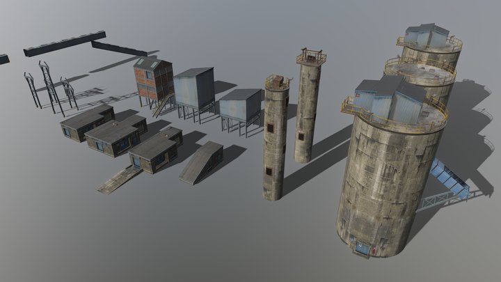 Colliery Storage Buildings 3D Model