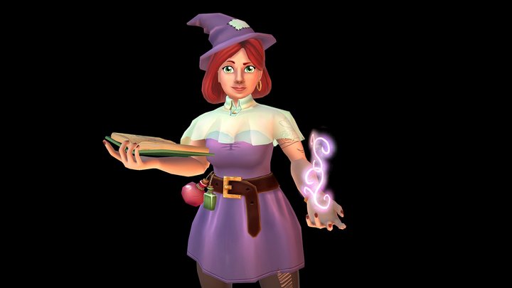 Studious Witch 3D Model