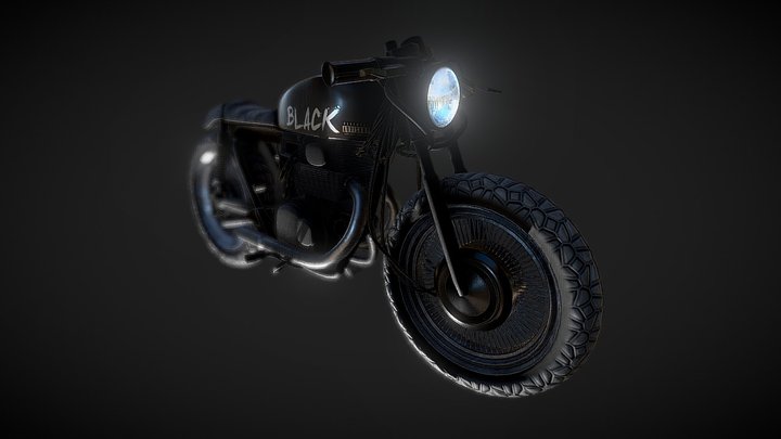 Cafe Racer motorcycle 3D Model