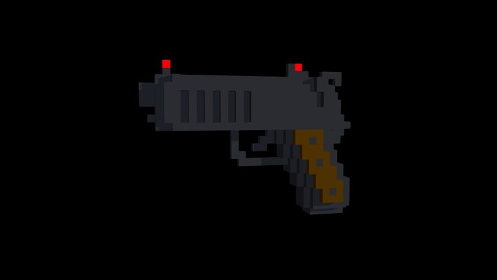 Voxel pistol 3D Model