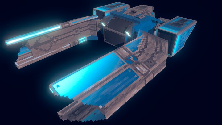 AC-4085 spaceship and submarine (blockbench) 3D Model