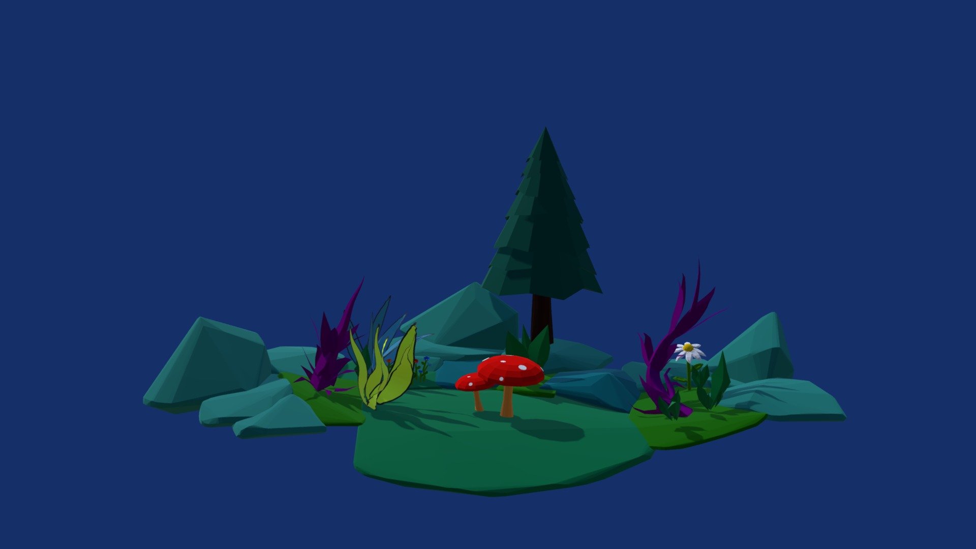 Garden low poly — Sketchfab embed 3D viewer