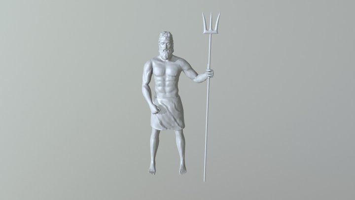 Neptune Statue (clay) 3D Model
