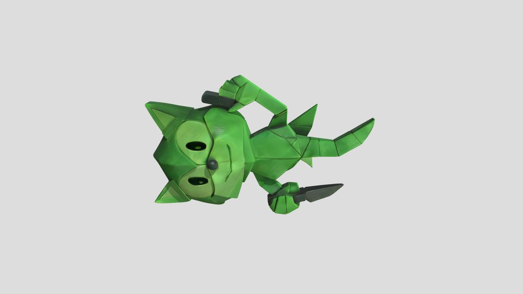 green origami sonic figure