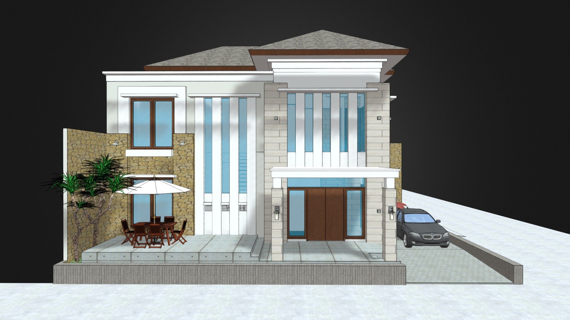 House at The Corner - Download Free 3D model by Rumah Perancangan ...