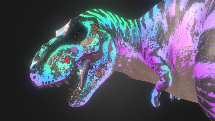 Neon Trex 3D Model