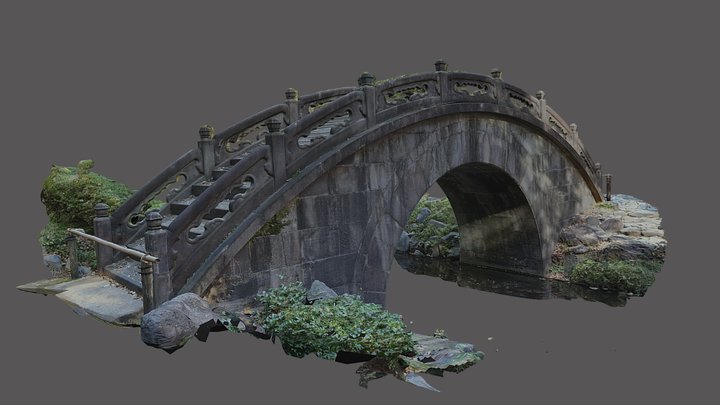 円月橋　Engetsu Bridge of Koishikawa Korakuen 3D Model