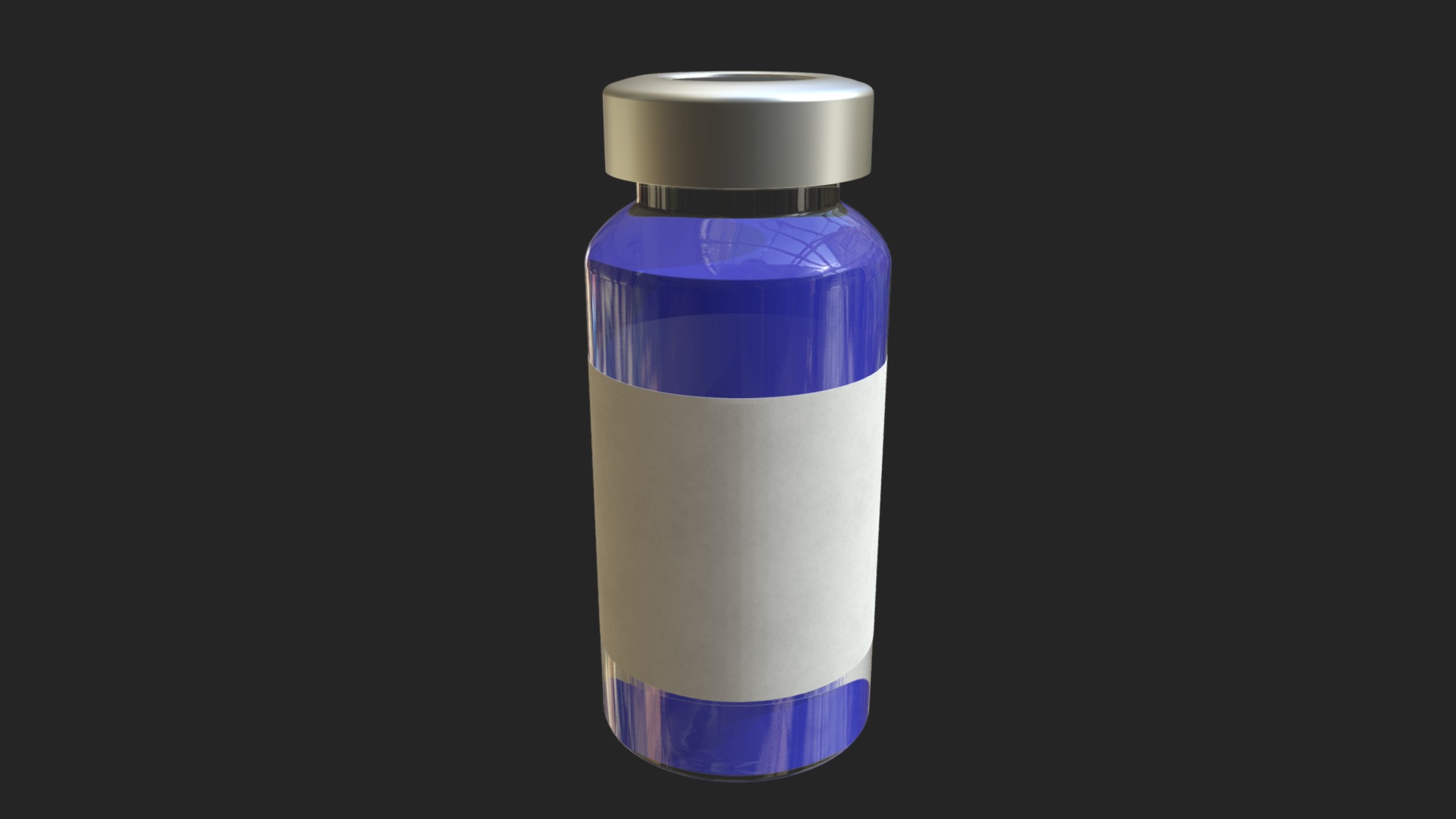 3D model Glass ampoule with aluminium cap - This is a 3D model of the Glass ampoule with aluminium cap. The 3D model is about a white cylindrical container with a blue lid.