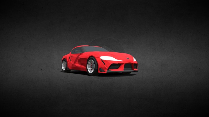 Toyota GR Supra Low Poly 3D Model
