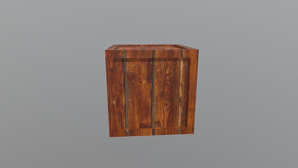 Realistic Medieval Wooden Crate