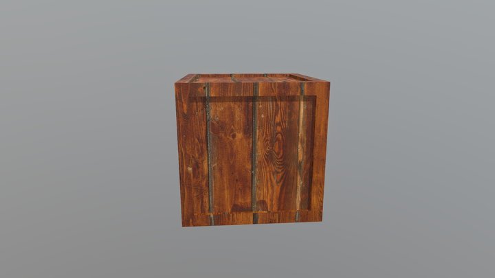 Realistic Medieval Wooden Crate 3D Model