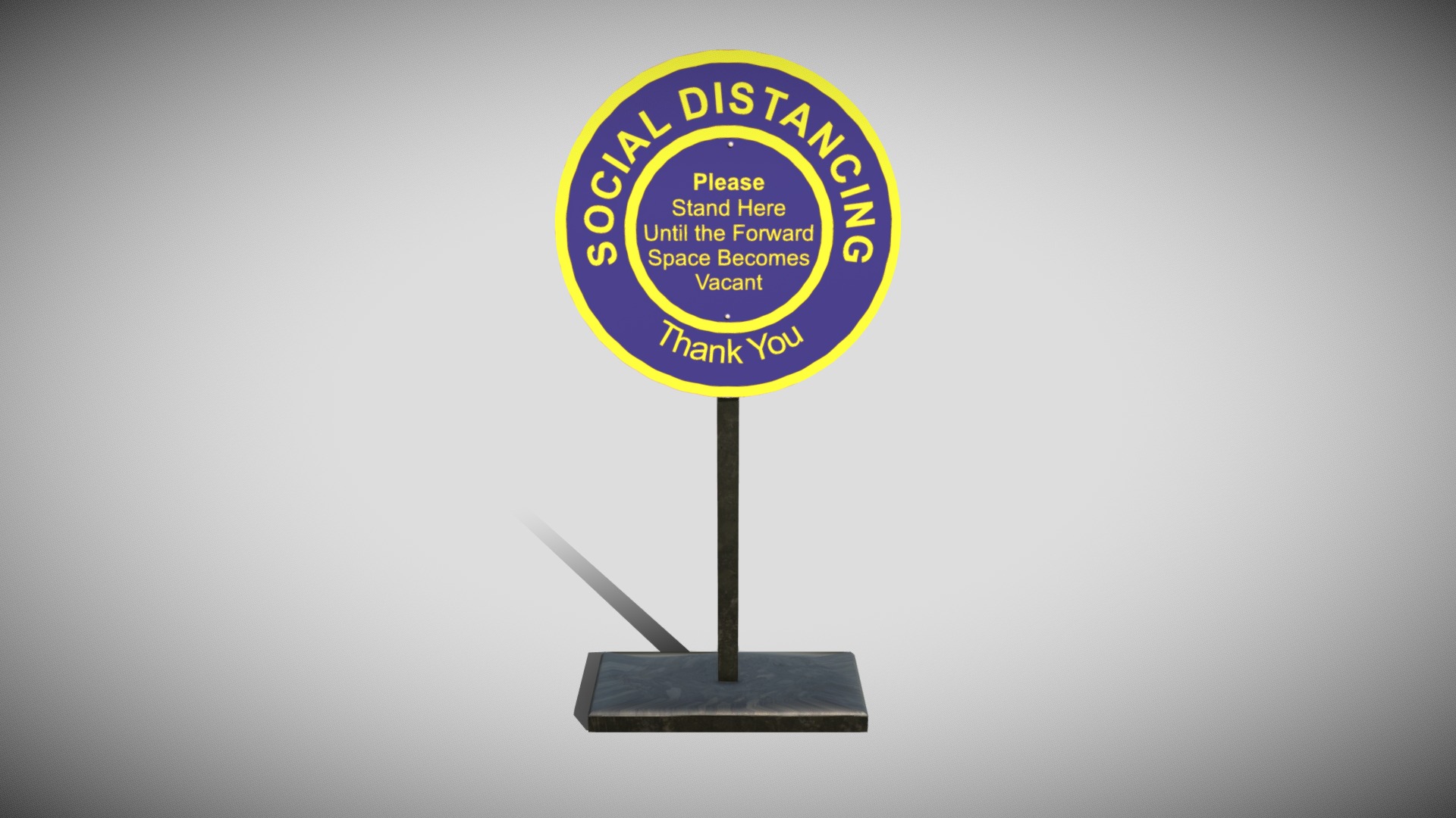3D model Social Distancing Signage - This is a 3D model of the Social Distancing Signage. The 3D model is about text.