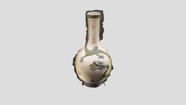 Chinese Vase with Dragon 3D Model