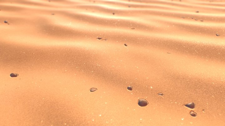 Desert Sand 3 With Pebbles - PBR Series 3D Model