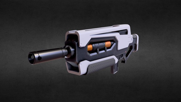 Sci-fi Tactical Assault Rifle 3D Model