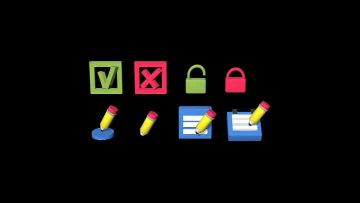 3D icons _Notes – Free 3D Model STL