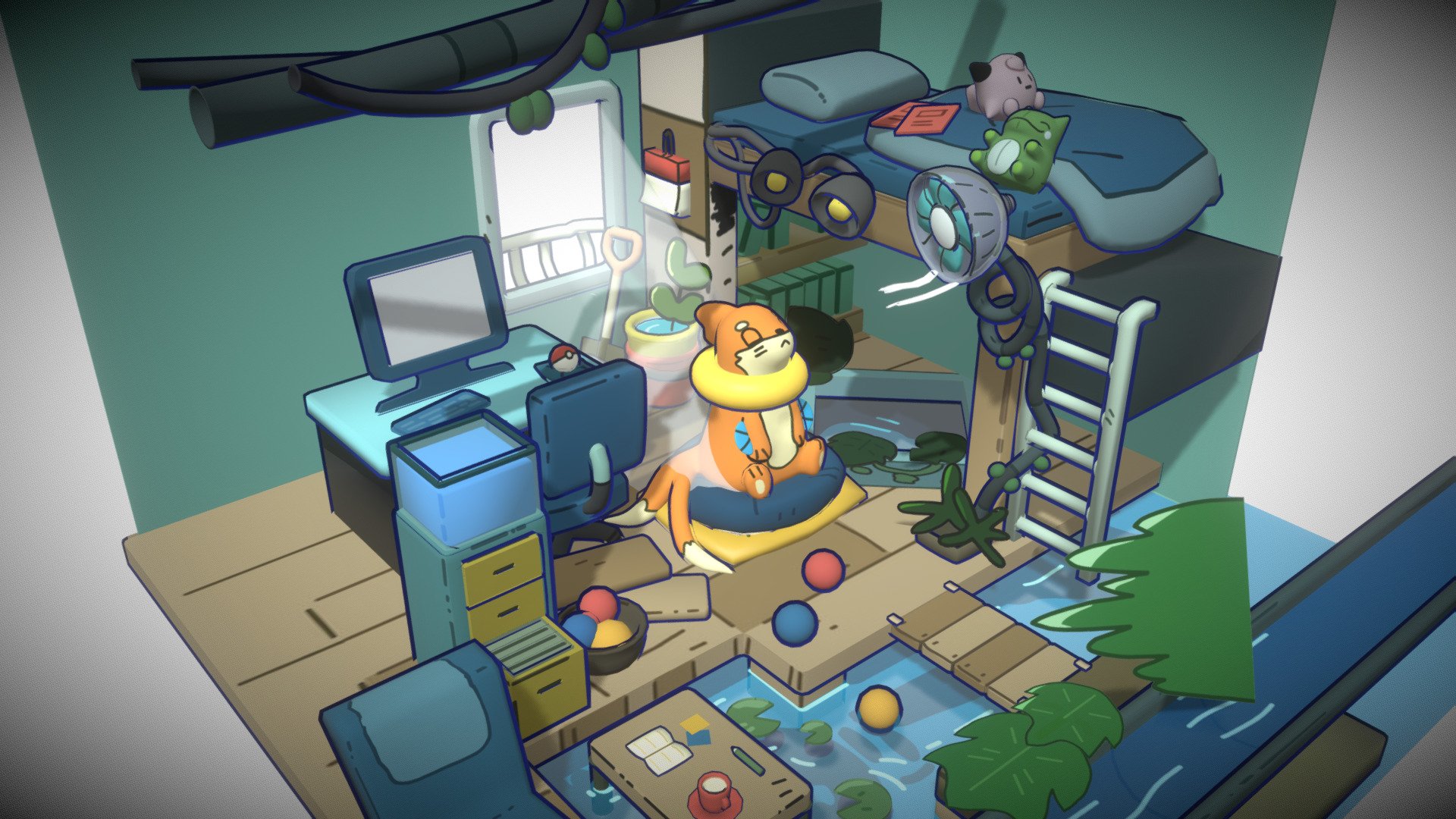 pokemon-full-art-3d-fanart-buizel-3d-model-by-david-flores