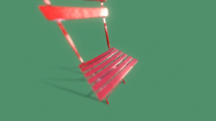 New York Times Square Folding Red Chair 3D Model