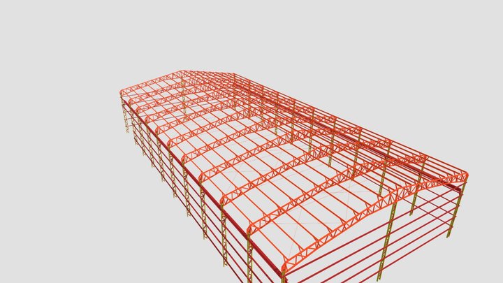 ESTRUTURA METÁLICA - GALPÃO INDUSTRIAL 3D Model