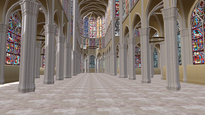 Restitution of a 13th century gothic decor 3D Model