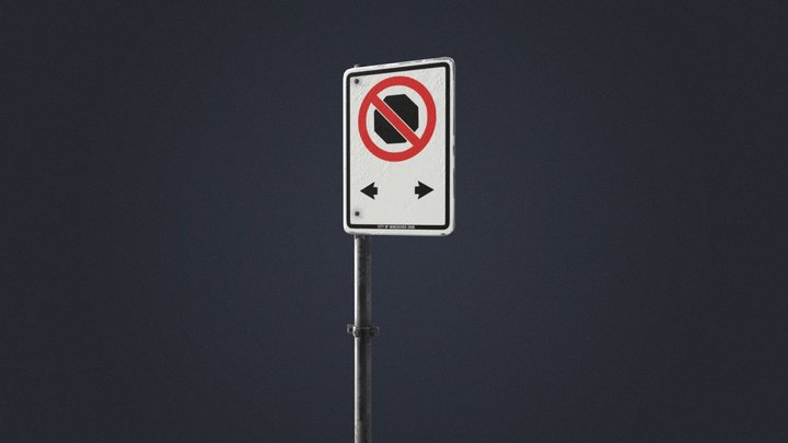Vancouver No Stopping Sign 3D Model