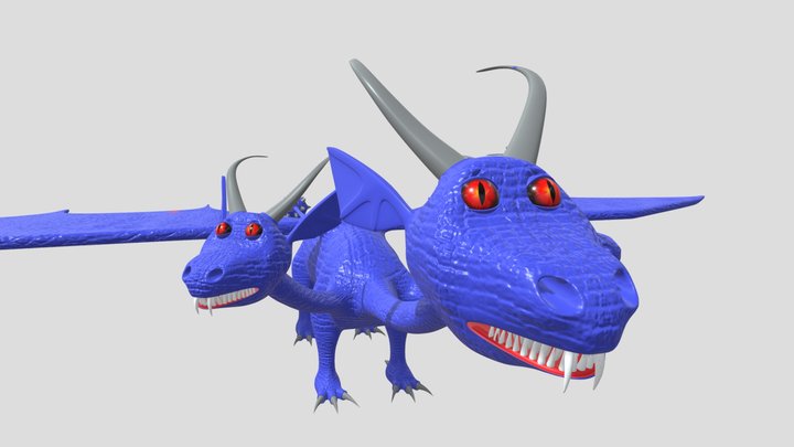Three headed dragon 3D Model
