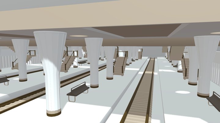 Train Station 3D Model
