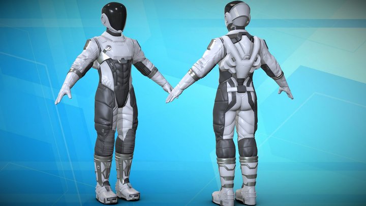 Astronaut Spacesuit  Sci Fi Space Suit robot 3D Model