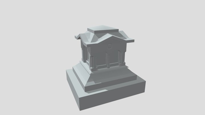 Zinc Headstone 3D Model