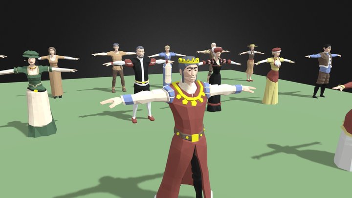 Free Medieval 3D People Low Poly Pack 3D Model