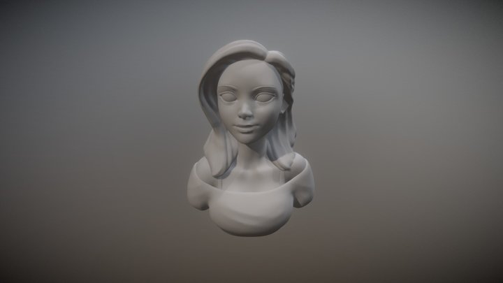 Girl Bust 3D Model