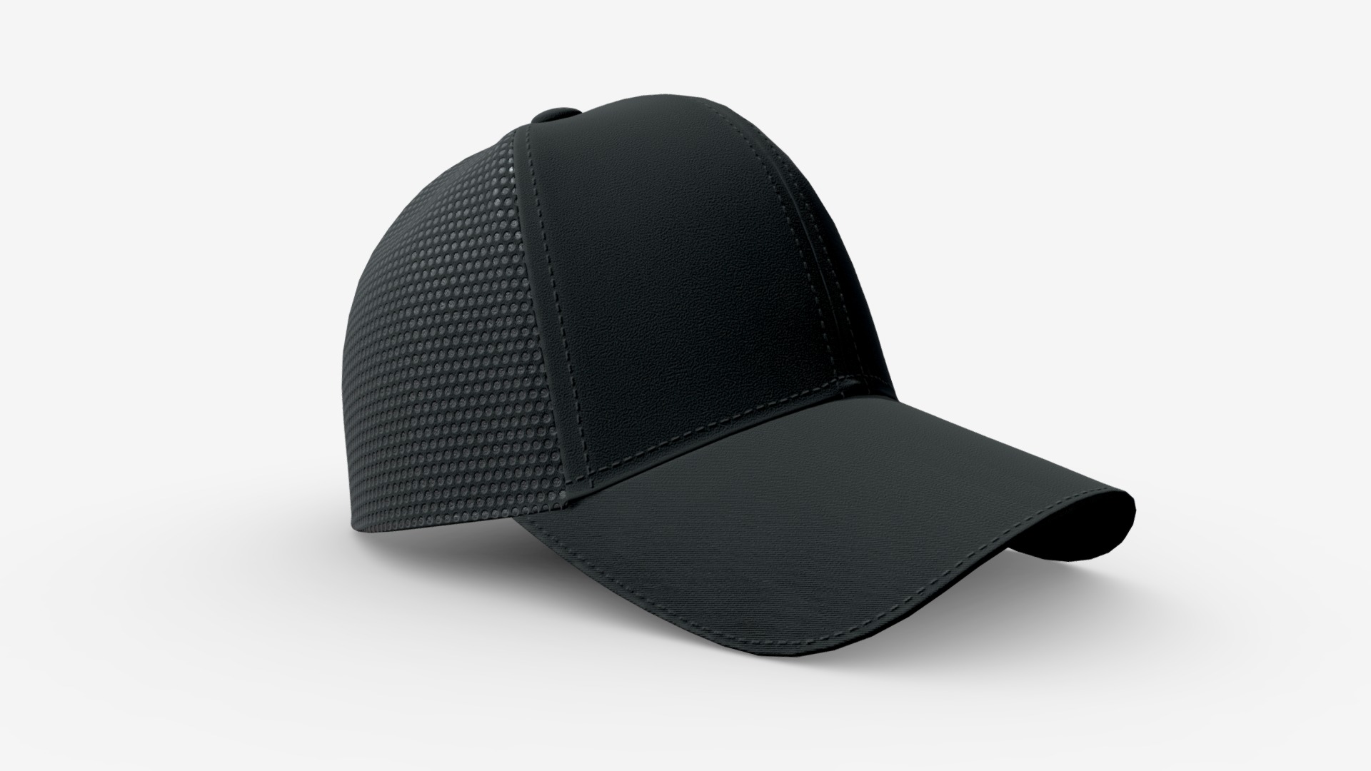 3D model Baseball cap - This is a 3D model of the Baseball cap. The 3D model is about a black hat on a white background.