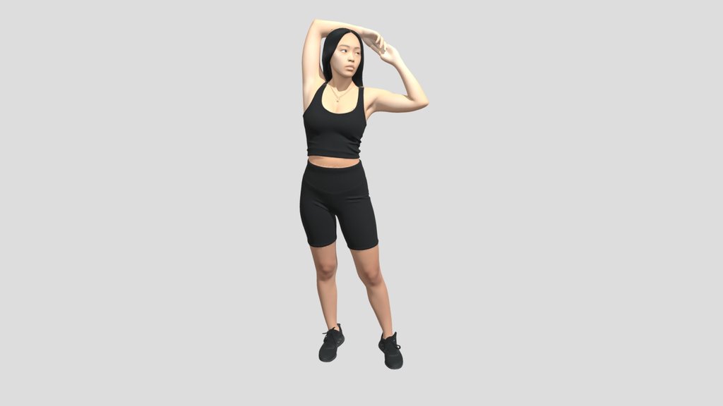 Stretching in Black Activewear