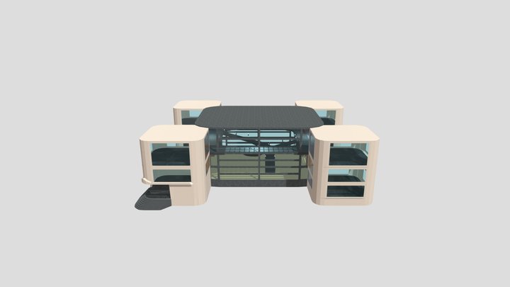Double Storey Office Building 3D Model