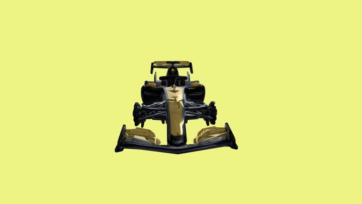 F1 car black Low Poly Wheels Low Poly in my sket 3D Model
