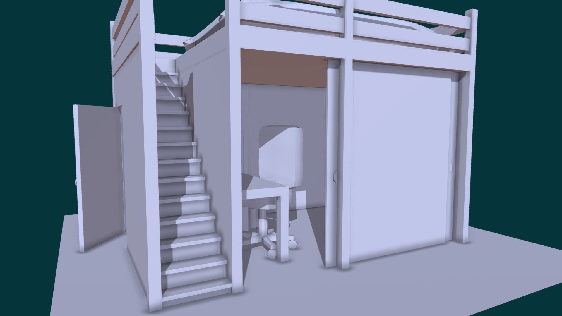 Bunk Bed Loft Download Free 3D model by ecoleman3 [de0b399] Sketchfab