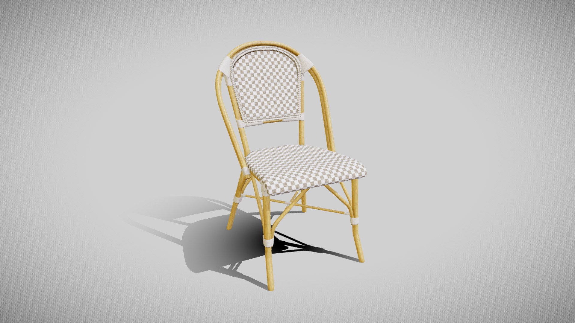 3D model Bamboo chair - This is a 3D model of the Bamboo chair. The 3D model is about a chair on a white background.