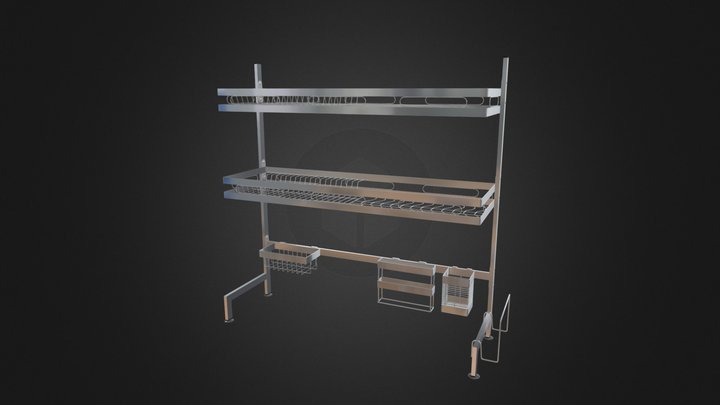 Giá bát inox -  bowl rack 3D Model