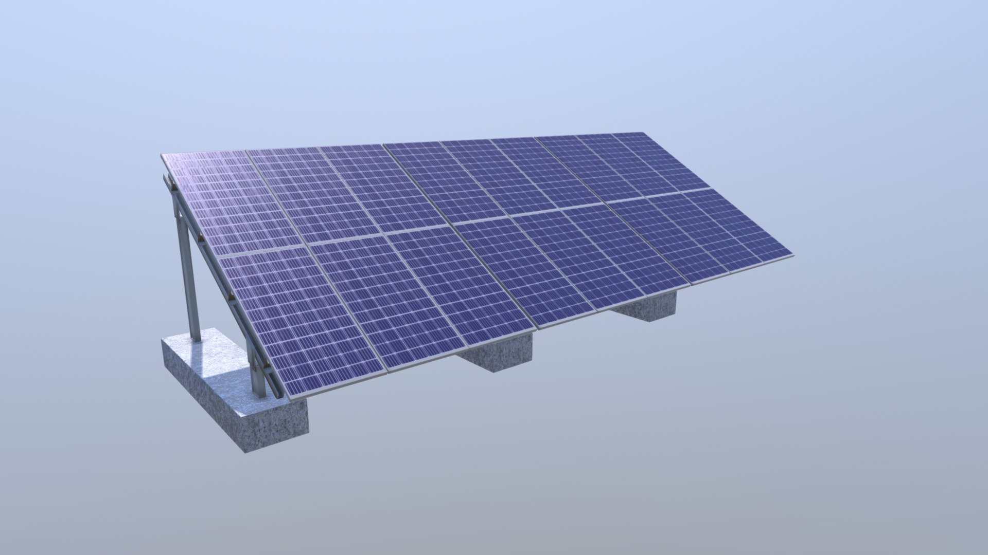 Ground Mount Ballasted 3d Model By One80 Solar One80solar [de0cef1] Sketchfab